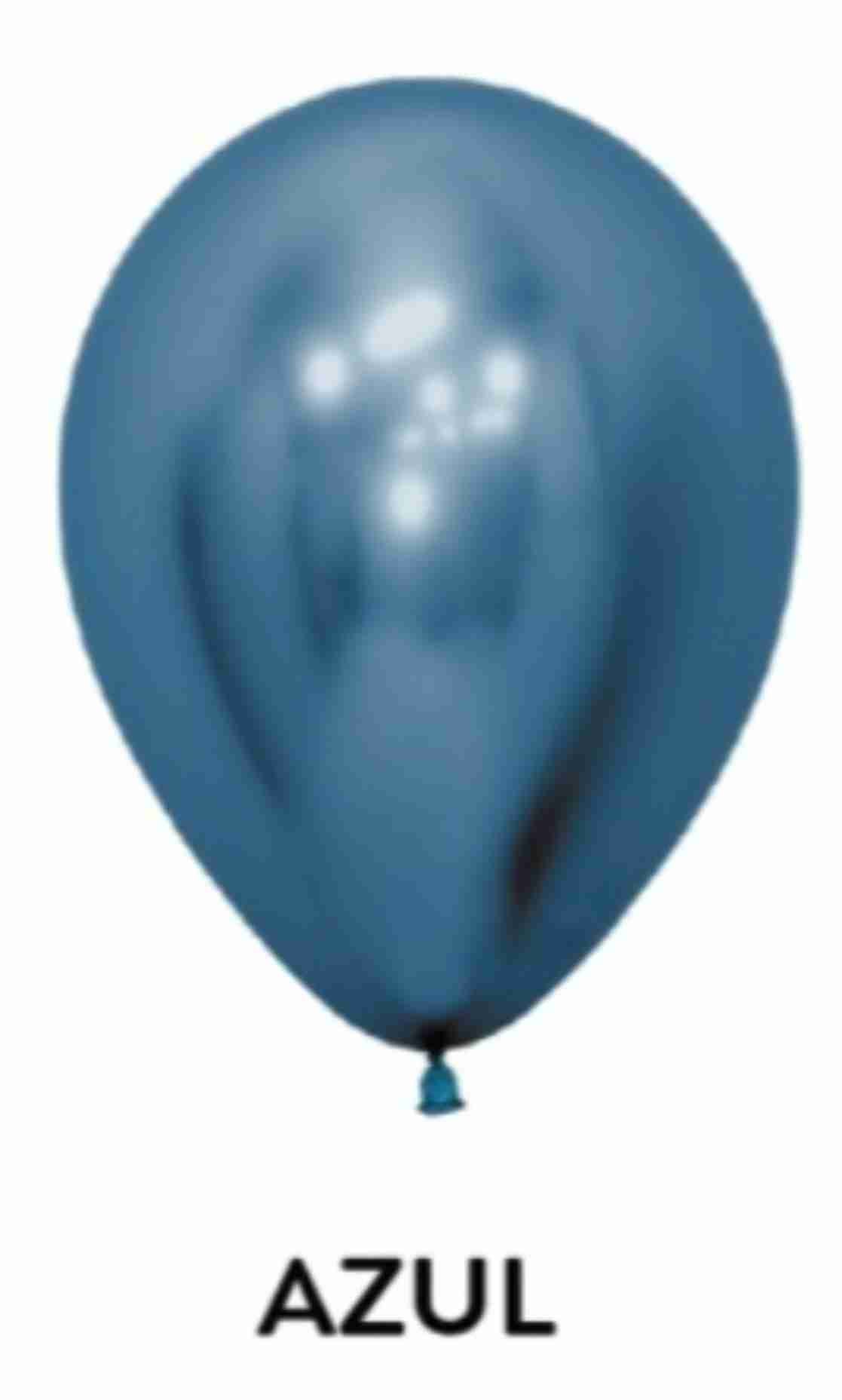 Pct 50 Balões Látex Liso Azul Reflex – Sempertex Cromus - Tamanho R5