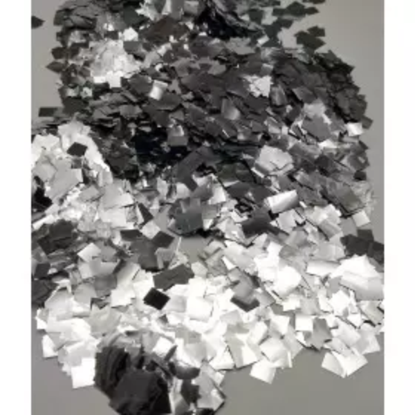 Confete Mini Picadinho Metalizado 25g - Prata Dupla Face