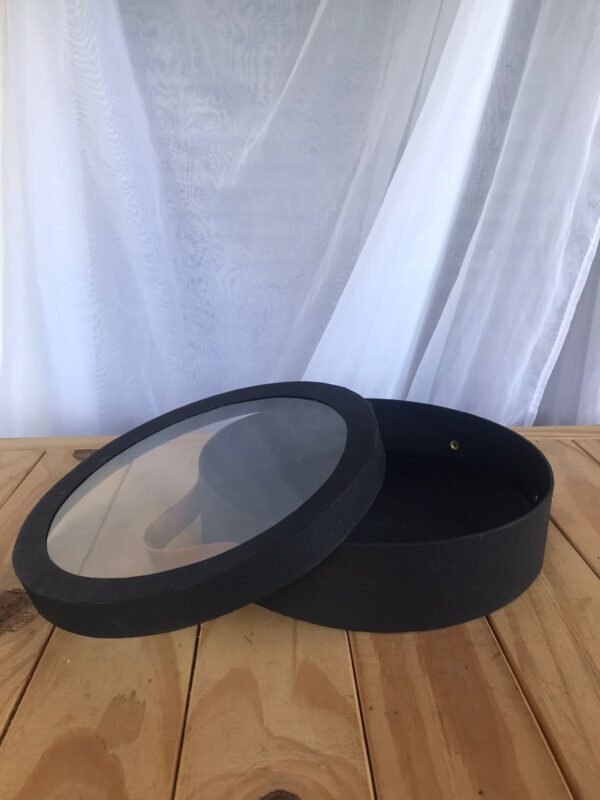 Bandeja Cartonada Redonda com Visor e alça de couro sintético M - Imagem 5